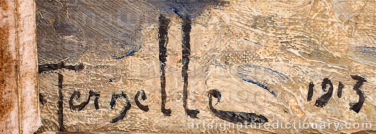 Authentic signature by Ernest Marie PERNELLE on artwork