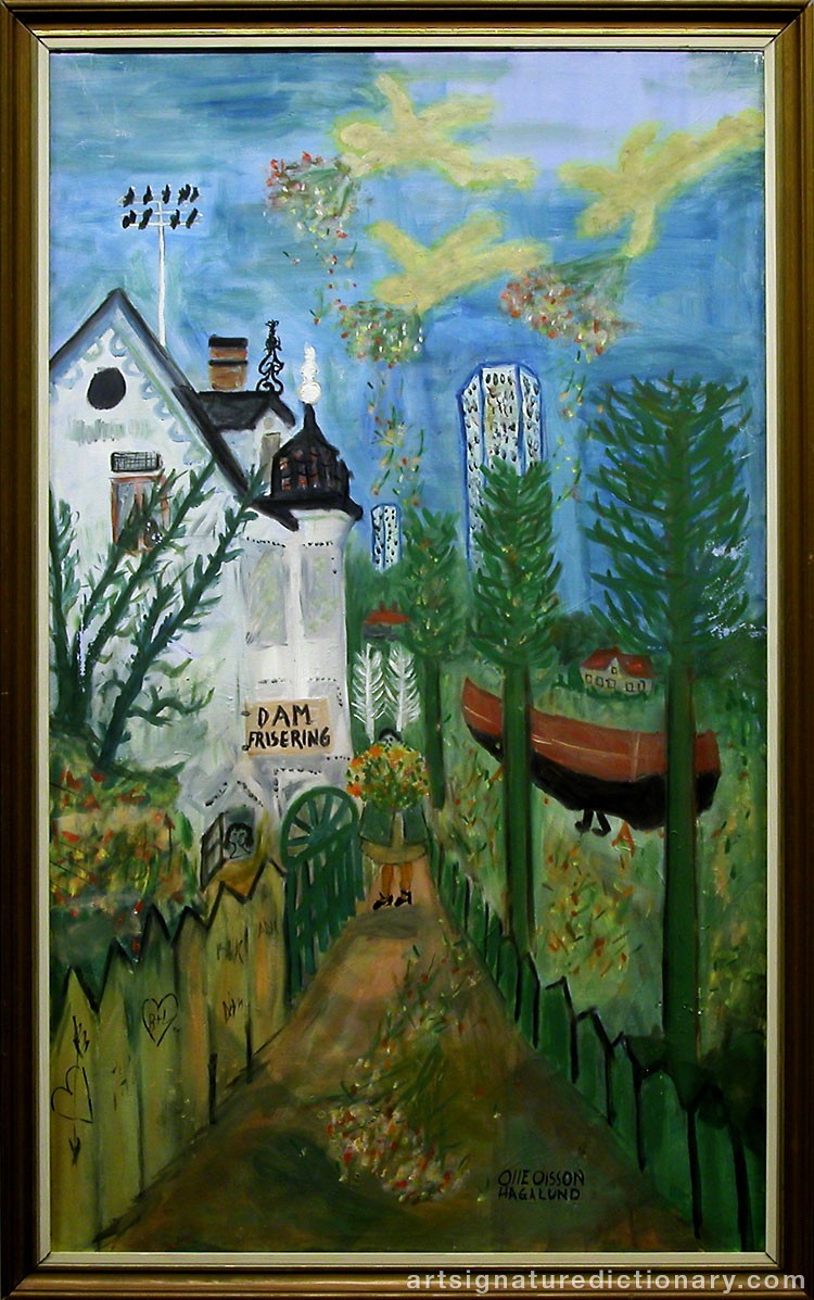 Close-up details showing Olle OLSSON HAGALUND signature forgery characteristics