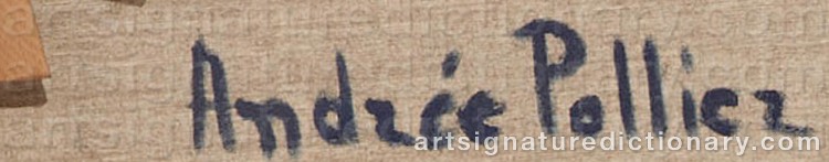 Authentic signature by Andrée POLLIER on Painting/Watercolour artwork
