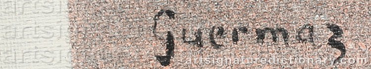Authentic signature by Abdelkader GUERMAZ on artwork