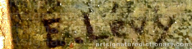 Authentic signature by Emile LEVY on  artwork