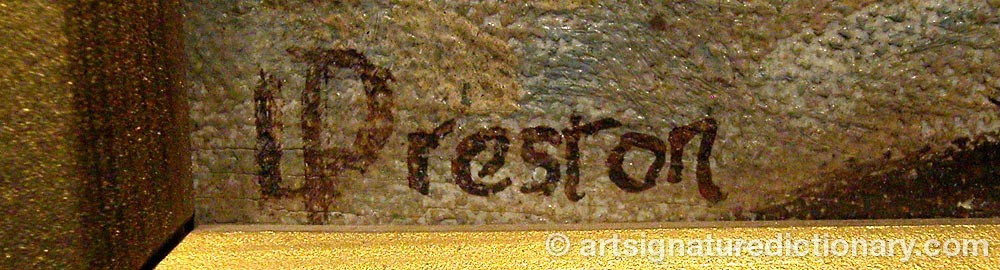 Authentic signature by Lawrence PRESTON on  artwork