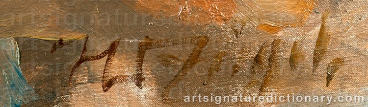 Authentic signature by Heinrich Johann Von ZÜGEL on Painting/Watercolour artwork