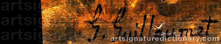 Authentic signature by Gustave Achille GUILLAUMET on  artwork