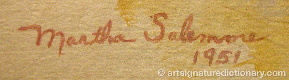 Authentic signature by Martha SALEMME on  artwork
