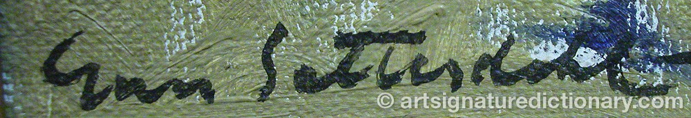 Authentic signature by Gunvor ‘Gun’ SETTERDAHL on  artwork