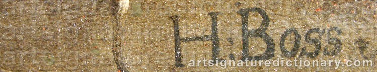 Authentic signature by H BOSS on  artwork