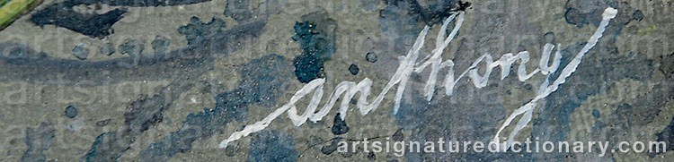 Authentic signature by Anthony STRÜWER on artwork