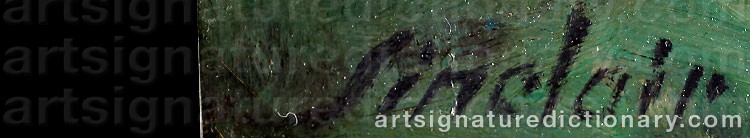 Authentic signature by Folke SINCLAIR on  artwork