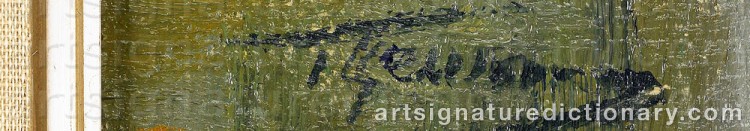 Authentic signature by Grigori Izrailevich TSEITLIN on  artwork