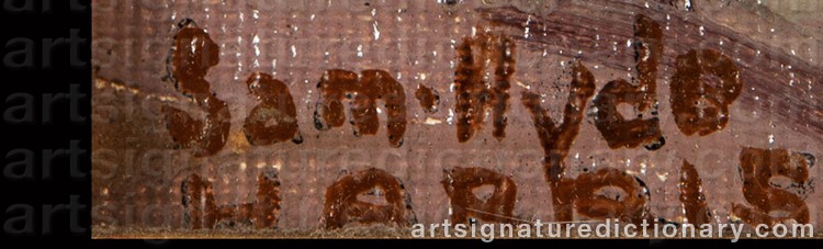 Authentic signature by Samuel Hyde HARRIS on Painting/Watercolour artwork