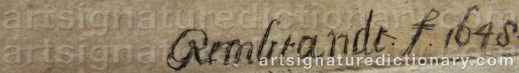Signature by Rembrandt Harmenszoon Van RIJN
