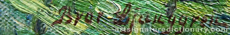 Authentic signature by Bror LJUNGGREN on artwork