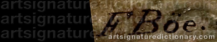 Authentic signature by Frants BØE on  artwork