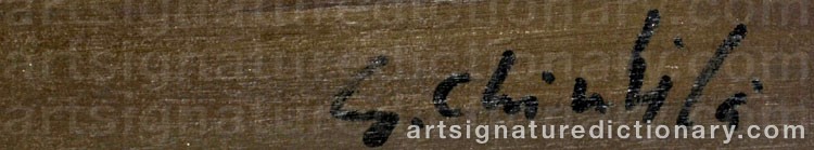 Authentic signature by Spiru CHINTILA on artwork