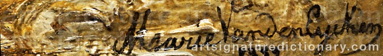 Authentic signature by Marie Van Den EYCKEN on  artwork