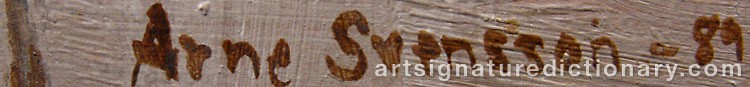 Authentic signature by Arne SVENSSON on  artwork
