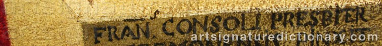 Authentic signature by Francesco Consoli PRESPITER on  artwork