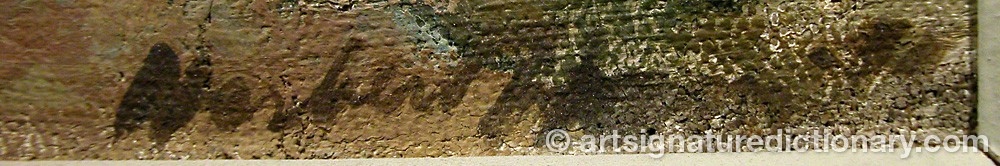 Authentic signature by Herbert HAMILTON on  artwork