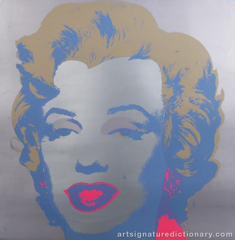 Close-up details showing Andy WARHOL signature forgery characteristics