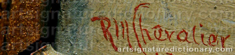 Authentic signature by Robert Magnus CHEVALIER on  artwork