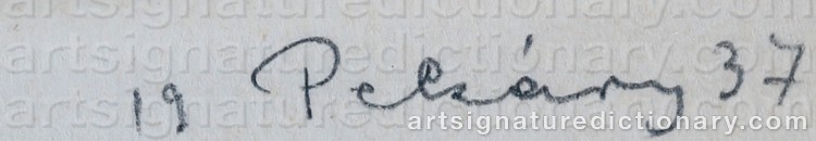 Authentic signature by Istvan PEKARY on artwork