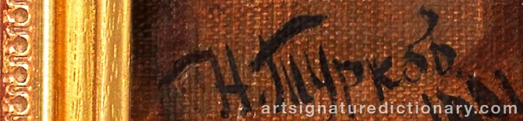 Authentic signature by Nikolai P. TURKOV on  artwork