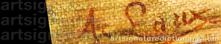 Authentic signature by August LAUX on Painting/Watercolour artwork