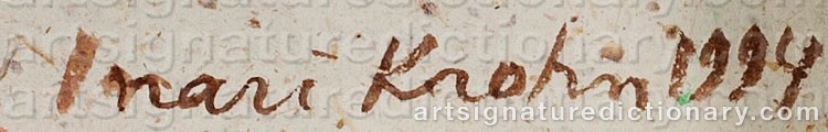 Authentic signature by Inari KROHN on Painting/Watercolour artwork