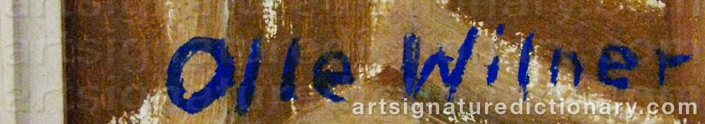 Signature by Erik Olof ‘Olle’ WILNER