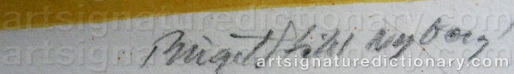 Authentic signature by Birgit STÅHL NYBERG on  artwork