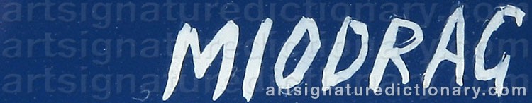 Authentic signature by Dordevic MIODRAG on  artwork