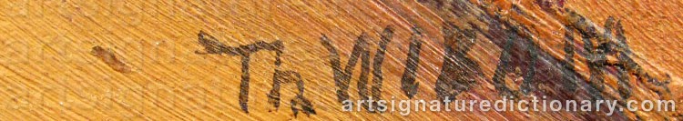 Authentic signature by Gustav Theodor WIBOM on Painting/Watercolour artwork