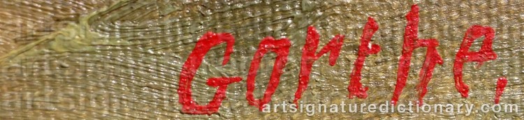 Authentic signature by Bror Edvin ‘Gorthe’ PERSSON on  artwork