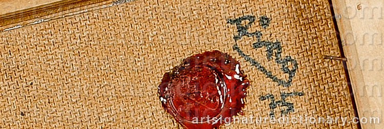 Authentic signature by Ragnar RING on  artwork