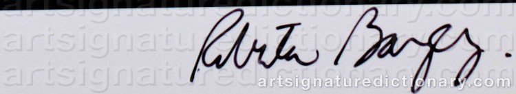 Authentic signature by Roberta BAYLEY on artwork