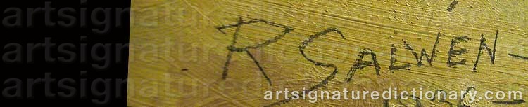 Authentic signature by Ragnar SALWÉN on  artwork