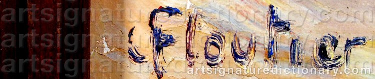 Authentic signature by Louis Benjamin FLOUTIER on  artwork