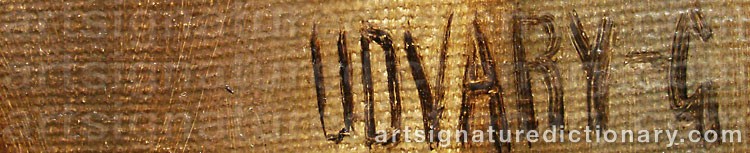 Authentic signature by Géza UDVARY on  artwork