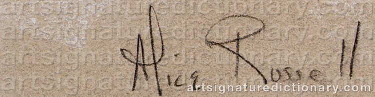Authentic signature by Alice Russell GLENNY on  artwork