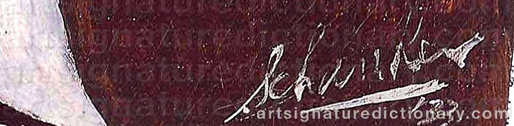 Authentic signature by Louis SCHANKER on  artwork