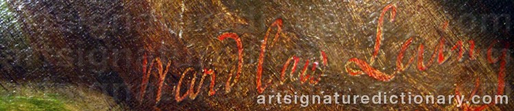 Authentic signature by William Wardlaw LAING on  artwork