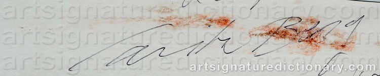 Authentic signature by Carita BERG on  artwork