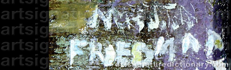 Authentic signature by Martin FRIEDMAN on  artwork