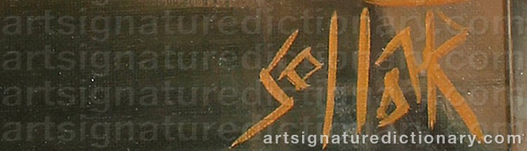 Authentic signature by J. Akos SOLLAR on Painting/Watercolour artwork