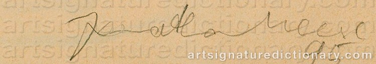 Authentic signature by Jonathan MEESE on  artwork