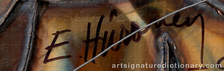 Authentic signature by Eero HIIRONEN on artwork