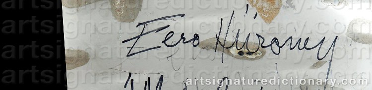 Authentic signature by Eero HIIRONEN on artwork