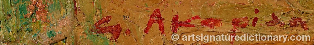 Authentic signature by Georges AKOPIAN on  artwork