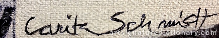 Authentic signature by Carita SCHMIDT on Painting/Watercolour artwork